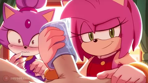 Amy and Blaze handjob