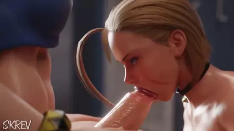Chun Li fucking Cammy in the locker room
