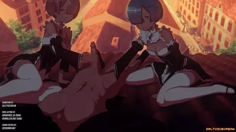 Rem and Ram Handjob [with blowjob included] -  (Saltyicecream)