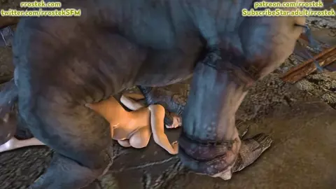 Kasumi pinned down and fucked by a Massive Monster