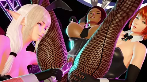 Bunny dwarf dildo-fucked by bunny elf