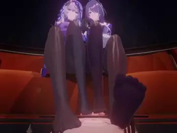 Acheron and Black Swan Footjob