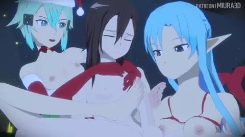Christmas with Asuna and Sinon