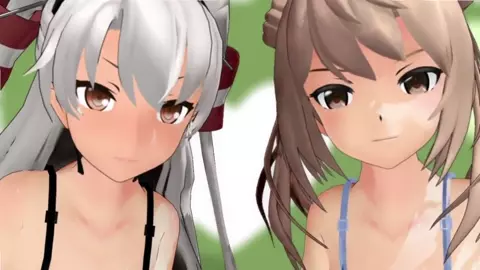 Shimakaze, Amatsukaze & Mitsushio - Super Bass [MMD R18] MikumikuJackD