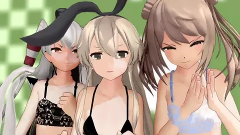 Shimakaze, Amatsukaze & Mitsushio - Super Bass [MMD R18] MikumikuJackD