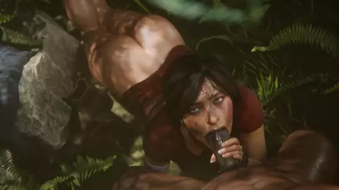 Chloe takes a "break" between treasure hunting (black+sound) [Madruga3D]