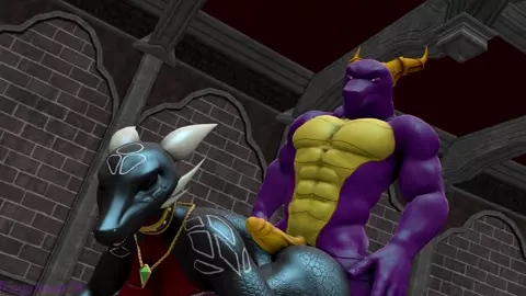 Futa Cynder and Spyro in Castle
