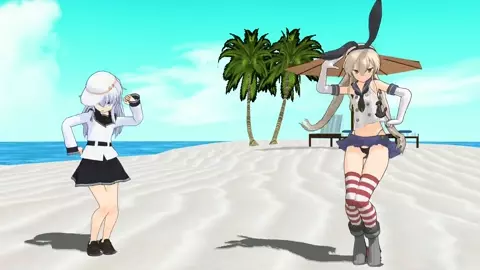 Shimakaze & Hibiki - Deep Blue Town [MMD R18] Pekuchin