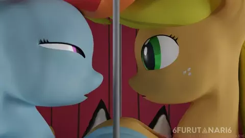 Rainbow Dash and Applejack get milked by Loona