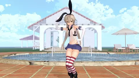 Shimakaze - Deep Blue Town [MMD R15] macch