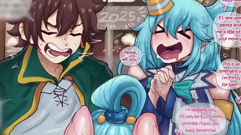 Aqua sold her pussy for $20 comic dub