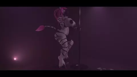Wennie the zebra poledance
