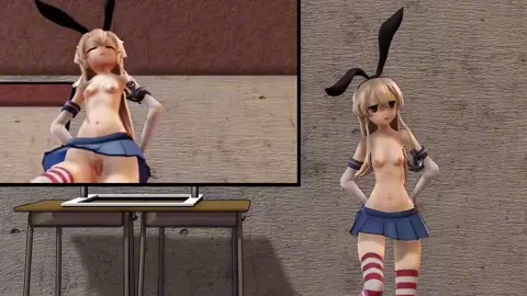 Shimakaze - GIFT [MMD R18] Curuteri