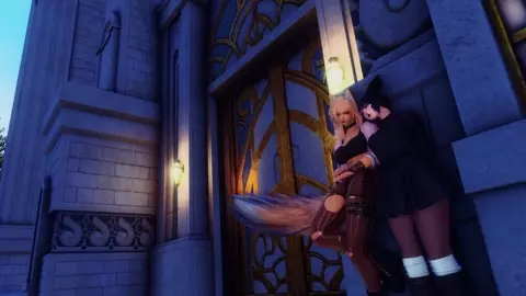 Teaching two foxes a lesson for trespassing on campus.