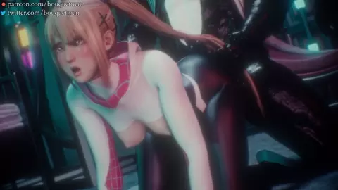 marie rose hair pull doggystyle (spiderwoman)