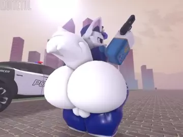 Silly Cat Furry twerking ass on patrol Roblox ( art: Muitetul )