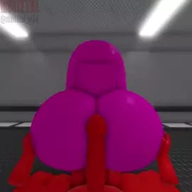 Among Us bubble ass with dick Roblox ( art: Muitetul )