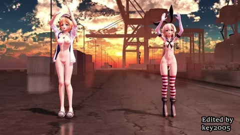 Shimakaze & Prinz - Kanmusu Ondo [MMD R18] key2005