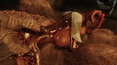 Argonian bouncing on troll's dick [Kar_Tavi]