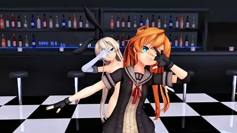 Shimakaze & Abukuma - Jumping at Shadows [MMD R18] Do Shiyo