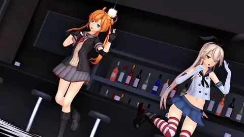 Shimakaze & Abukuma - Jumping at Shadows [MMD R18] Do Shiyo