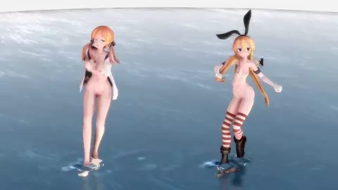 Shimakaze & Prinz - Today is Cheerful too [MMD R18] KDMD