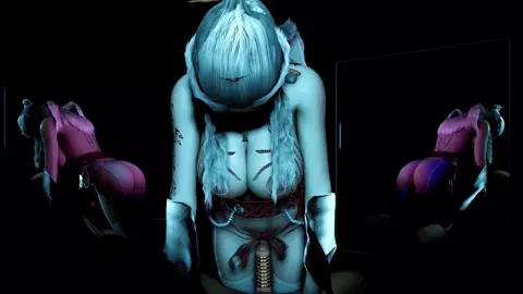 3D sexy cosplay slut sitting on the big cock and squirting a lot