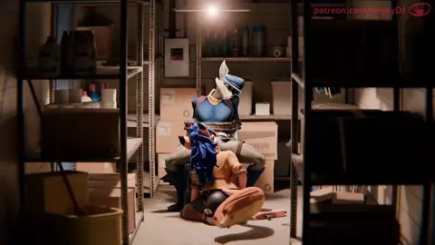 Carmelita Fox ties Sly Cooper to a Chair and Blows Him