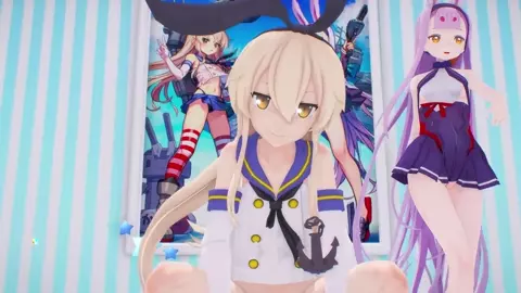 Shimakaze (KC) & Shimakaze (AL) - GETCHA! [MMD R18] Poyopoyo
