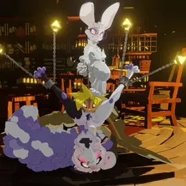 Bunny forces girls have fun together