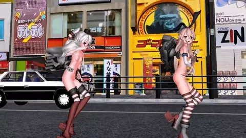 Shimakaze & Amatsukaze - Suspicious Woman [MMD R18] F104