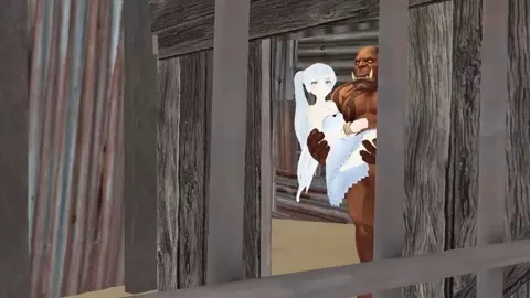 stupid ass orc wanks with weiss for some reason (he orc to know better)