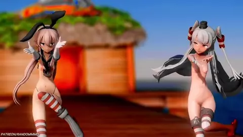 Shimakaze & Amatsukaze - Drop Pop Candy [MMD R18]