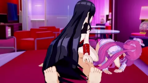 Akame and Mine 3some hentai