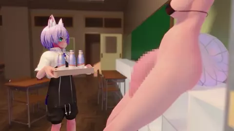 [Subtitled] Giant Futanari Dragon Girl Using An Onahole (Famu)