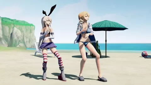 Shimakaze & Fleet Girls - Lamb [MMD R15] Moeyasui Koneko