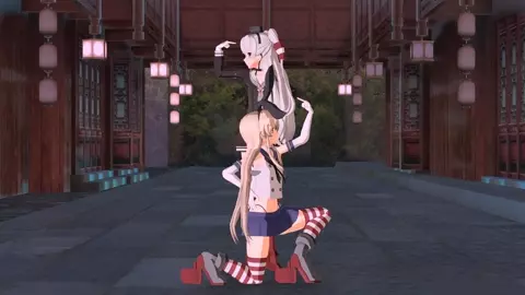 Shimakaze & Amatsukaze - Yoiyoi Kokon [MMD R18] Jang0000