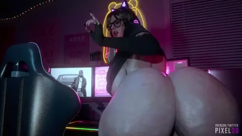 Goth Gamer Girl Twerk [Pixel3D][4K]