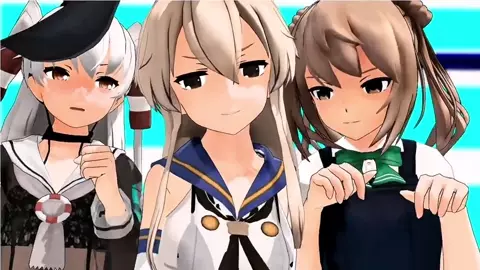 Shimakaze, Amatsukaze & Mitsushio - Super Bass (ver. 2) [MMD R18] MikumikuJackD