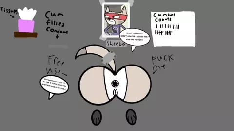 Sheeba stuck in the wall (Pet squad hentai)