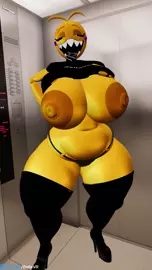 Toy chica elevator flashing