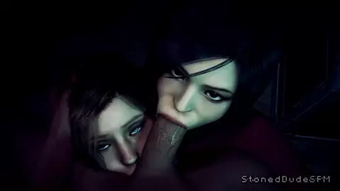 Ada and Claire thank one of the local RC cops for rescuing them. [Stoneddude]