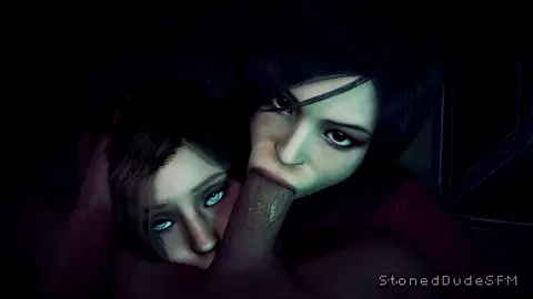 Ada and Claire thank one of the local RC cops for rescuing them. [Stoneddude]