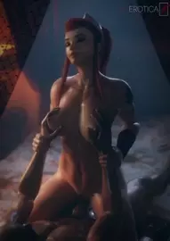 Brigitte's "foreplay" before the main action (black) [VGErotica]