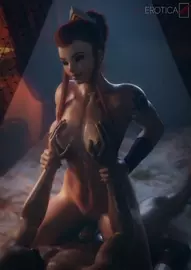 Brigitte's "foreplay" before the main action (black) [VGErotica]