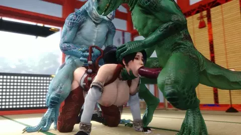 NONAME55: Momiji Fucked by Lizardmen