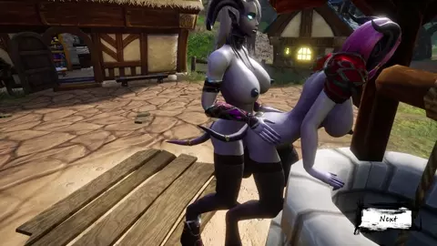 Futa Draenei fucks Female Draenei