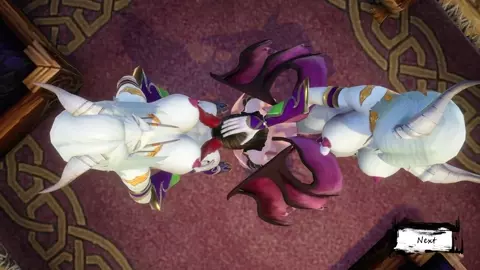 Succubus gangbanged by 2 futa draenei
