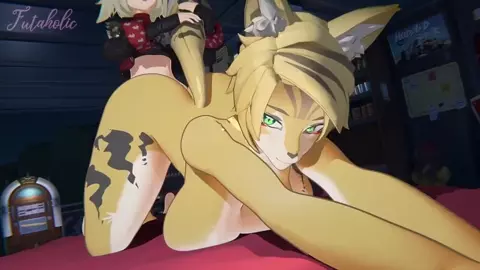 [Futaholic3D] "Catch a Tiger By Her... Tail?"