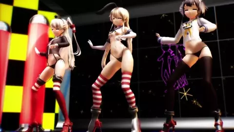Shimakaze, Amatsukaze & Tokitsukaze - Hentai Dance [MMD R15] MMDPON